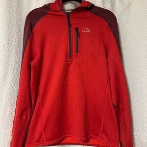LL Bean Men’s 1/4 Zip Hooded Tech Sweatshirt Size M